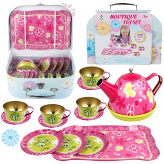 ZESTAW DO HERBATY MOTYLKI KWIATY TACKA TALERZYKI FILIŻANKI ZESTAW KUCHENNY IMPORT PRONICE