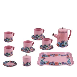 ZESTAW DO HERBATY W WALIZCE KWIATY ZESTAW KUCHENNY DZBANEK TACKA TALERZYKI IMPORT PRONICE