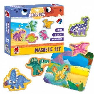 ZESTAW MAGNETYCZNY DINOZAURY Z TABLICĄ MAGNESY UKŁADANKA ROTER KAFER ROTER KAFER