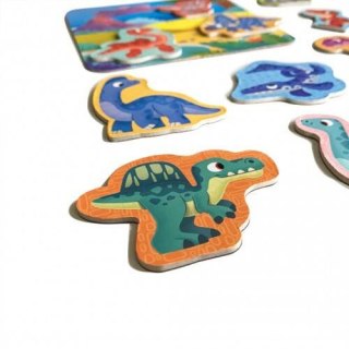 ZESTAW MAGNETYCZNY DINOZAURY Z TABLICĄ MAGNESY UKŁADANKA ROTER KAFER ROTER KAFER