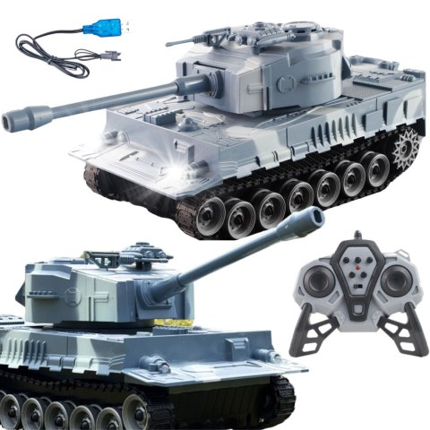 CZOŁG ZDALNIE STEROWANY PILOTEM OBROTOWA LUFA PILOT EFEKTY ŚWIETLNE KABEL IMPORT PRONICE