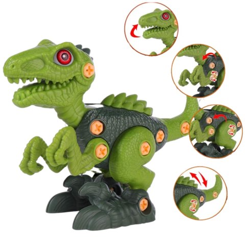DINOZAUR DO SKRĘCANIA Z WKRĘTARKĄ ZRÓB TO SAM ZESTAW MAŁEGO MAJSTERKOWICZA IMPORT PRONICE