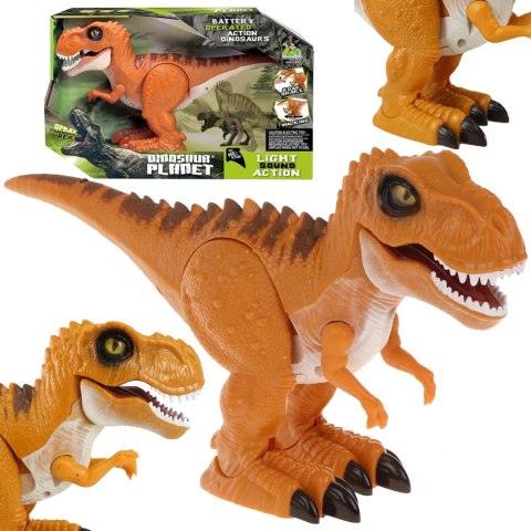 DINOZAUR EFEKTY ŚWIETLNE I DŹWIĘKOWE RUCHOMY ŚWIECĄCE OCZY ODGŁOSY RYKU IMPORT PRONICE