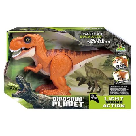 DINOZAUR EFEKTY ŚWIETLNE I DŹWIĘKOWE RUCHOMY ŚWIECĄCE OCZY ODGŁOSY RYKU IMPORT PRONICE