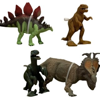 ZESTAW 4 DINOZAURY ZESTAW DINOZAURÓW DO ZABAWY JEDEN NAKRĘCANY DRZEWKO IMPORT PRONICE