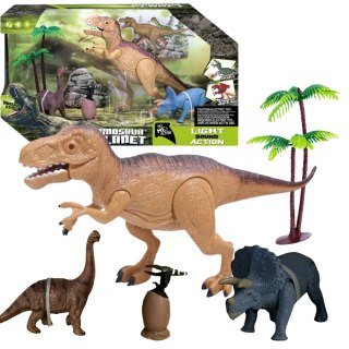 ZESTAW 4 FIGUREK DINOZAURÓW 2 DRZEWKA EFEKTY DŹWIĘKOWE I ŚWIETLNE IMPORT PRONICE