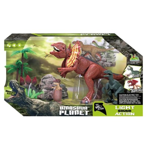 ZESTAW 4 FIGUREK DINOZAURÓW 2 DRZEWKA EFEKTY DŹWIĘKOWE I ŚWIETLNE IMPORT PRONICE
