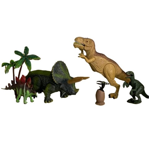 ZESTAW 4 FIGUREK DINOZAURÓW 2 DRZEWKA EFEKTY DŹWIĘKOWE I ŚWIETLNE IMPORT PRONICE