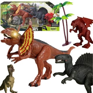 ZESTAW 4 FIGUREK DINOZAURÓW 2 DRZEWKA EFEKTY DŹWIĘKOWE I ŚWIETLNE IMPORT PRONICE