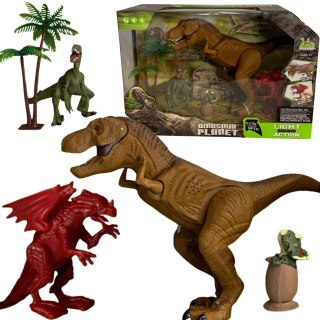 ZESTAW 4 FIGUREK DINOZAURÓW 2 DRZEWKA EFEKTY DŹWIĘKOWE I ŚWIETLNE IMPORT PRONICE