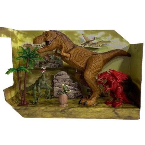ZESTAW 4 FIGUREK DINOZAURÓW 2 DRZEWKA EFEKTY DŹWIĘKOWE I ŚWIETLNE IMPORT PRONICE ZESTAW 4 FIGUREK DINOZAURÓW 2 DRZEWKA EFEKTY DŹWIĘKOWE I ŚWIETLNE IMPORT PRONICE