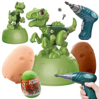 ZESTAW DINOZAUR DINO W JAJKU DO SKRĘCANIA ŚRUBKI WKRĘTARKA JAJO UKŁADANKA IMPORT PRONICE