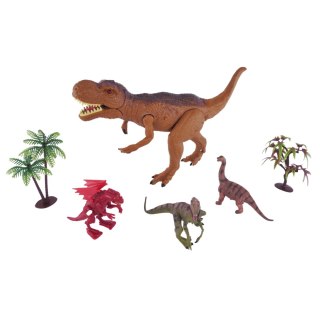 ZESTAW DINOZAURÓW 4 FIGURKI 2 DRZEWKA EFEKTY DŹWIĘKOWE I ŚWIETLNE IMPORT PRONICE