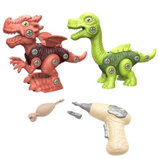 ZESTAW DINOZAURÓW DO SKRĘCANIA Z WKRĘTARKĄ I ŚRUBOKRĘTEM DINOZAUR UKŁADANKA IMPORT PRONICE