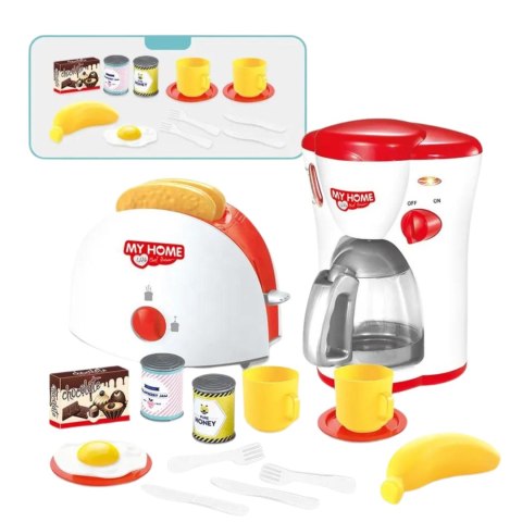 ZESTAW KUCHENNY EKSPRES DO KAWY, TOSTER, AKCESORIA, KUBECZKI AGD DLA DZIECI IMPORT PRONICE