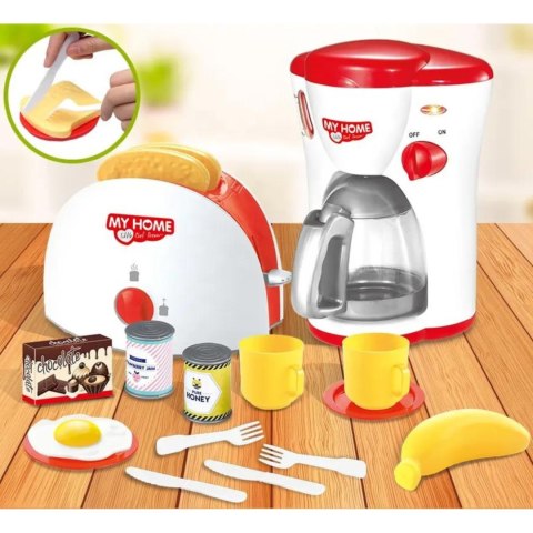 ZESTAW KUCHENNY EKSPRES DO KAWY, TOSTER, AKCESORIA, KUBECZKI AGD DLA DZIECI IMPORT PRONICE