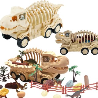 ZESTAW SZKIELET DINOZAURA TRANSPORTER FIGURKI DINOZAURÓW SKAŁY JAJA ZAGRODA IMPORT PRONICE