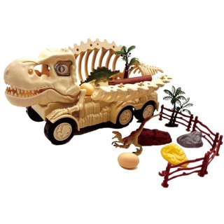 ZESTAW SZKIELET DINOZAURA TRANSPORTER FIGURKI DINOZAURÓW SKAŁY JAJA ZAGRODA IMPORT PRONICE