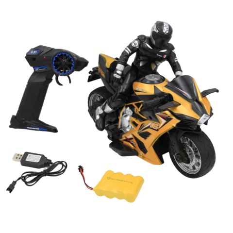 MOTOCYKL ZDALNIE STEROWANY PILOT MOTOCYKLISTA WYŚCIG RC GRUBE OPONY IMPORT PRONICE