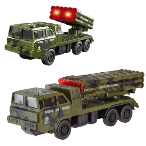 SAMOCHÓD WOJSKOWY WYRZUTNIA RAKIET EFEKTY ŚWIETLNE I DŹWIĘKOWE MILITARIA IMPORT PRONICE