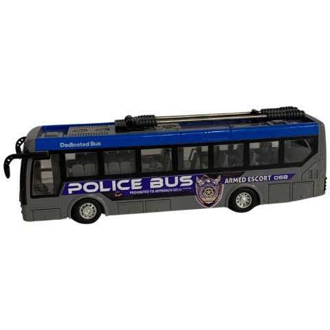 TROLEJBUS POLICYJNY ZDALNIE STEROWANY KOMUNIKACJA MIEJSKA EFEKTY ŚWIETLNE IMPORT PRONICE