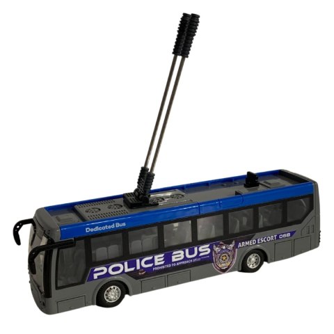 TROLEJBUS POLICYJNY ZDALNIE STEROWANY KOMUNIKACJA MIEJSKA EFEKTY ŚWIETLNE IMPORT PRONICE