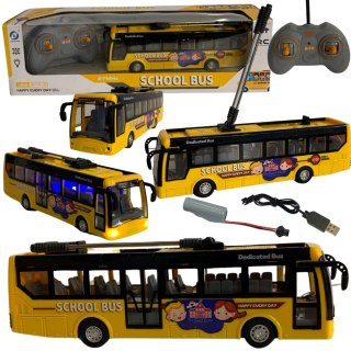 TROLEJBUS SZKOLNY ZDALNIE STEROWANY KOMUNIKACJA MIEJSKA EFEKTY ŚWIETLNE RC IMPORT PRONICE