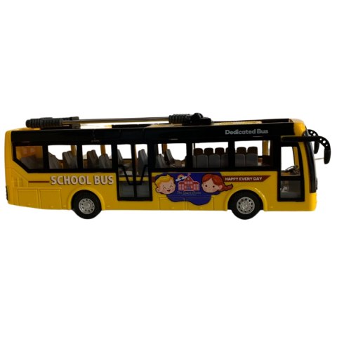 TROLEJBUS SZKOLNY ZDALNIE STEROWANY KOMUNIKACJA MIEJSKA EFEKTY ŚWIETLNE RC IMPORT PRONICE