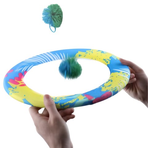 ZESTAW GRA W RZUCANIE ODBIJANIE PIŁECZKĄ BALONAMI 2 RAKIETKI Z SIATKĄ IMPORT PRONICE