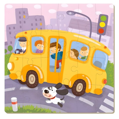 ZESTAW PUZZLI 4W1 TRANSPORT 4 UKŁADANKI DLA DZIECI NAUKA POPRZEZ ZABAWĘ DODO