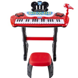 ELEKTRONICZNE PIANINO DLA DZIECI KRZESŁO MIKROFON EFEKTY ŚWIETLNE MP3 IMPORT PRONICE