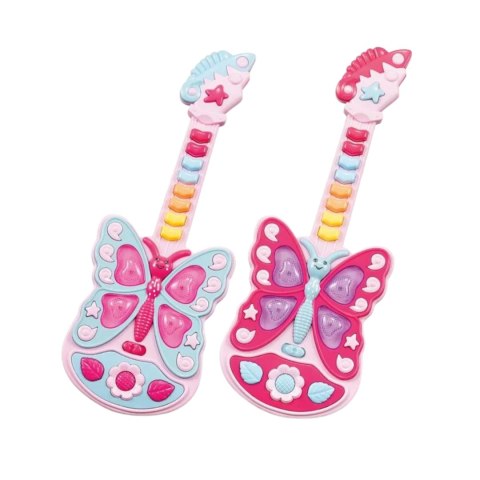 GITARA INTERAKTYWNA DLA DZIECI EFEKTY ŚWIETLNE MOTYLEK INSTRUMENT MUZYCZNY IMPORT PRONICE