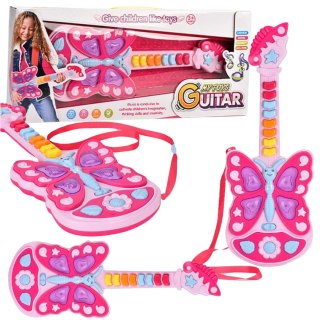 GITARA INTERAKTYWNA DLA DZIECI INSTRUMENT MUZYCZNY EFEKTY DŹWIĘKOWE ŚWIATŁO IMPORT PRONICE