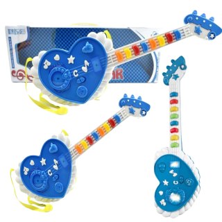 GITARA INTERAKTYWNA DLA DZIECI INSTRUMENT MUZYCZNY SERCE EFEKTY ŚWIETLNE IMPORT PRONICE