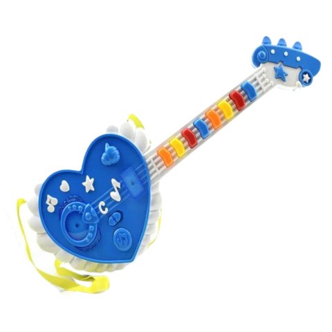 GITARA INTERAKTYWNA DLA DZIECI INSTRUMENT MUZYCZNY SERCE EFEKTY ŚWIETLNE IMPORT PRONICE