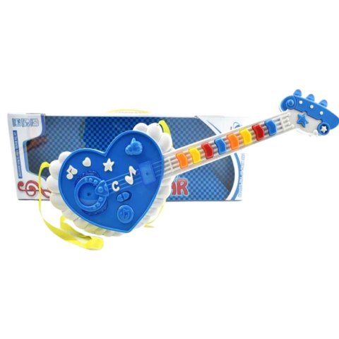GITARA INTERAKTYWNA DLA DZIECI INSTRUMENT MUZYCZNY SERCE EFEKTY ŚWIETLNE IMPORT PRONICE