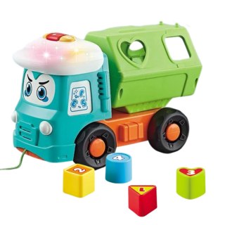 SORTER AUTO INTERAKTYWNE CIĘŻARÓWKA WESOŁE MELODIE ŚWIATŁO KOLOROWE KLOCKI IMPORT PRONICE
