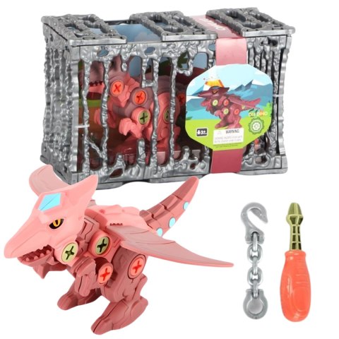 ZESTAW DINOZAUR DO SKRĘCANIA PTERODAKTYL ŚRUBOKRĘT KLATKA DO ZAWIESZENIA IMPORT PRONICE