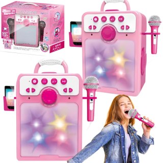 ZESTAW DO ŚPIEWANIA KARAOKE MIKROFON EFEKTY ŚWIETLNE WGRANE UTWORY USB IMPORT PRONICE