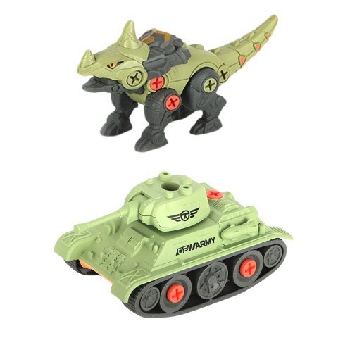 ZESTAW SAMOCHÓD DO MONTAŻU Z PRZYCZEPĄ DINOZAUR CZOŁG WIERTARKA ŚRUBOKRĘT IMPORT PRONICE ZESTAW SAMOCHÓD DO MONTAŻU Z PRZYCZEPĄ DINOZAUR CZOŁG WIERTARKA ŚRUBOKRĘT IMPORT PRONICE