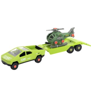 ZESTAW SAMOCHÓD DO SAMODZIELNEGO MONTAŻU PRZYCZEPA HELIKOPTER ŚRUBOKRĘT IMPORT PRONICE