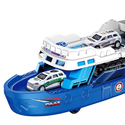 1: 16 FRICTION COASTAL DEFENSE SHIPS WITH LIGHTING AND MUSIC(WITH 3 SMALL CARS) IMPORT PRONICE
