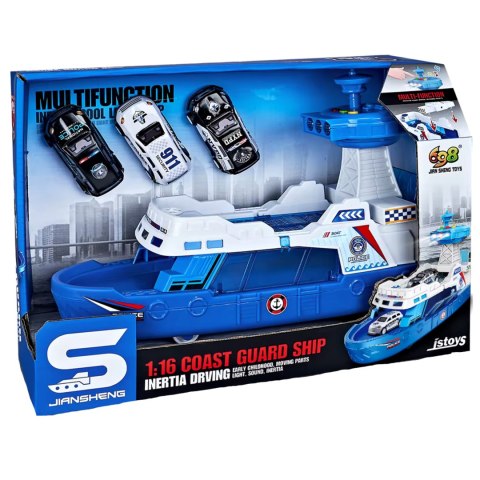 1: 16 FRICTION COASTAL DEFENSE SHIPS WITH LIGHTING AND MUSIC(WITH 3 SMALL CARS) IMPORT PRONICE