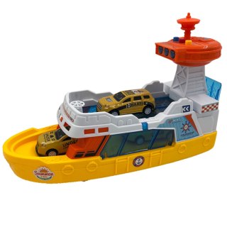 1: 16 FRICTION COASTAL DEFENSE SHIPS WITH LIGHTING AND MUSIC(WITH 3 SMALL CARS) IMPORT PRONICE