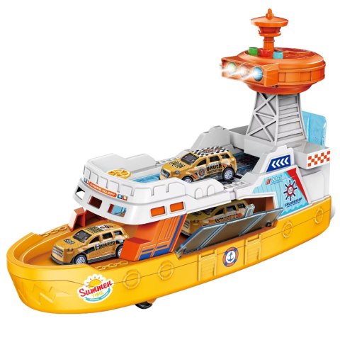 1: 16 FRICTION COASTAL DEFENSE SHIPS WITH LIGHTING AND MUSIC(WITH 3 SMALL CARS) IMPORT PRONICE