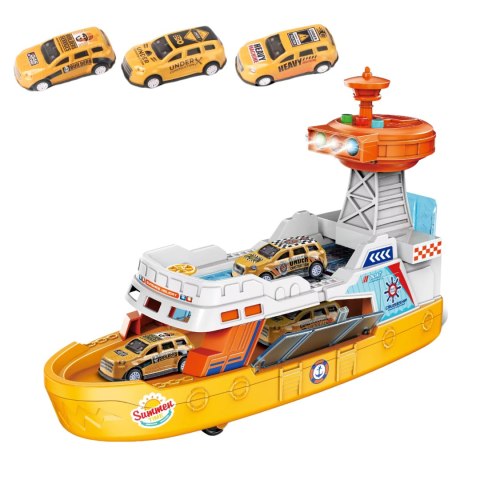 1: 16 FRICTION COASTAL DEFENSE SHIPS WITH LIGHTING AND MUSIC(WITH 3 SMALL CARS) IMPORT PRONICE