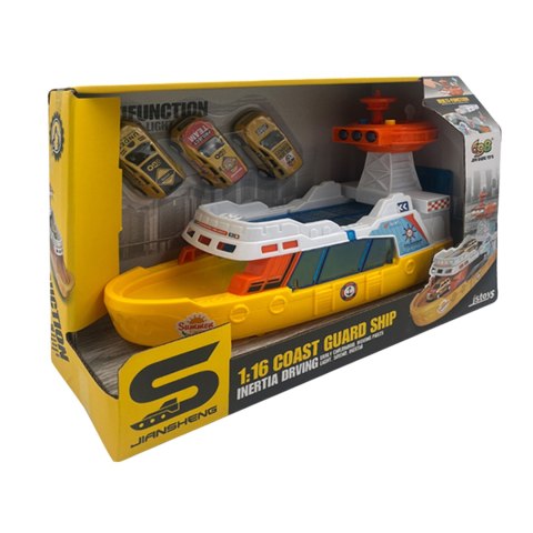 1: 16 FRICTION COASTAL DEFENSE SHIPS WITH LIGHTING AND MUSIC(WITH 3 SMALL CARS) IMPORT PRONICE