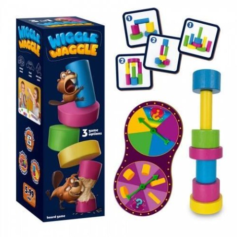 GRA PLANSZOWA EDUKACYJNA WIGGLE WAGGLE BUDOWANIE WIEŻY KARTY ROTER KAFER ROTER KAFER