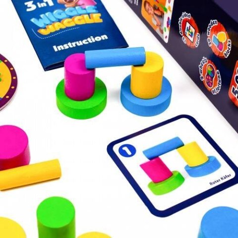 GRA PLANSZOWA EDUKACYJNA WIGGLE WAGGLE BUDOWANIE WIEŻY KARTY ROTER KAFER ROTER KAFER