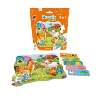PUZZLE 2W1 FARMA ZESTAW UKŁADANKA MINI GRA EDUKACYJNA ZWIERZĘTA ROTER KAFER ROTER KAFER